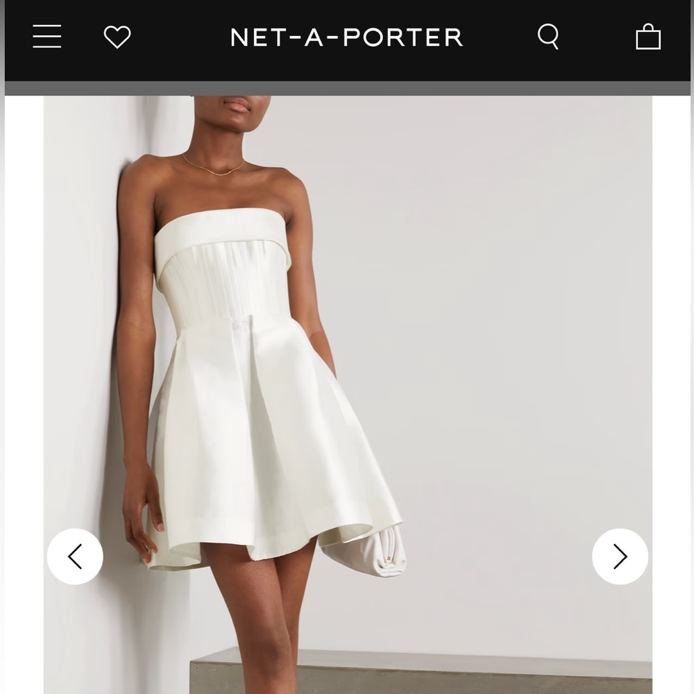 NWOT ALEX PERRY Elyse strapless silk-faille mini dress
